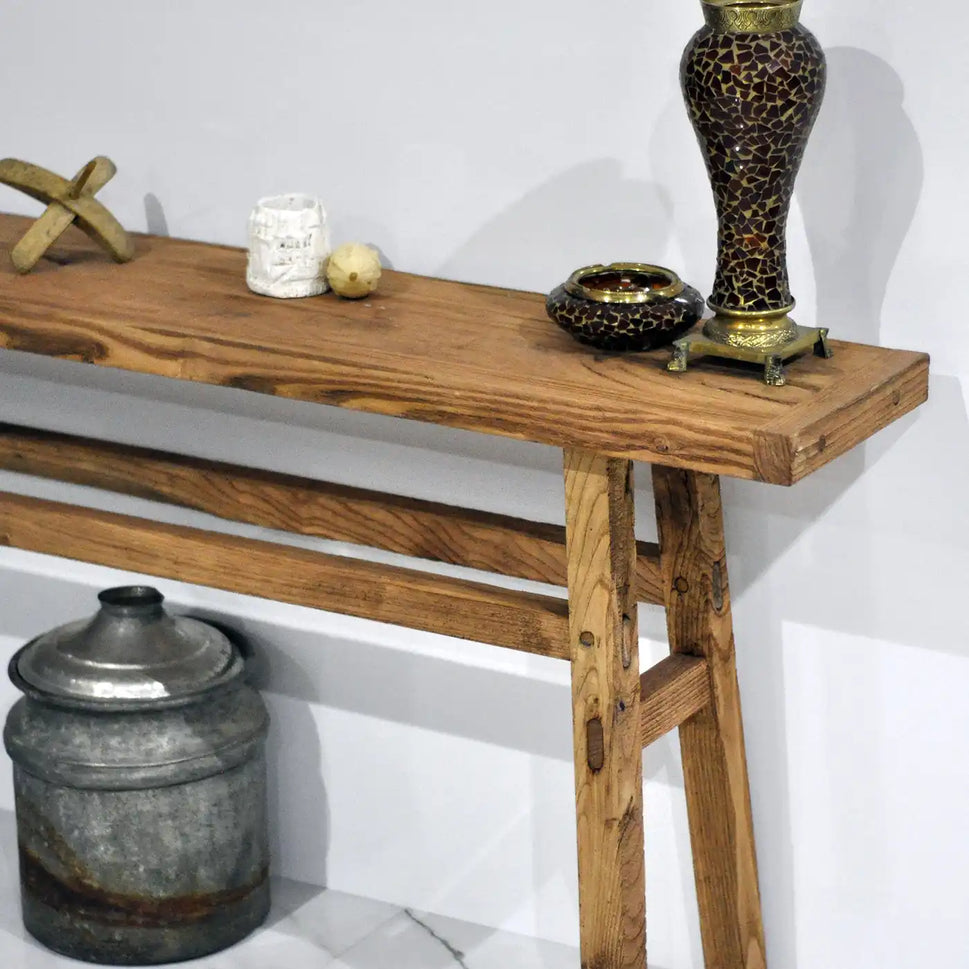 Rustic Entryway Wooden Console Table - Live Edge Wood Dresser