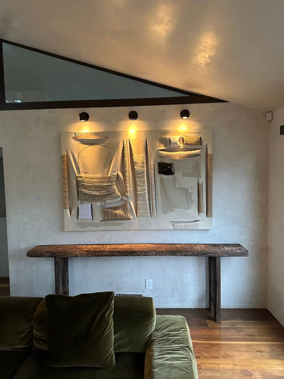 Rustic Entryway Wooden Console Table - Live Edge Wood Bench