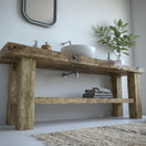 Switch Rustic Bathroom Single or Double Sinks Vanity - Narrow Live Edge Wood 2 image