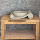 Switch Asymmetrical Marble Scroll Vessel Sink - Hand-Carved Sculptural Basin 3 image