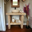 Switch Rustic Bathroom Vanities - Oak Narrow Live Edge Wood Vanity 2 image