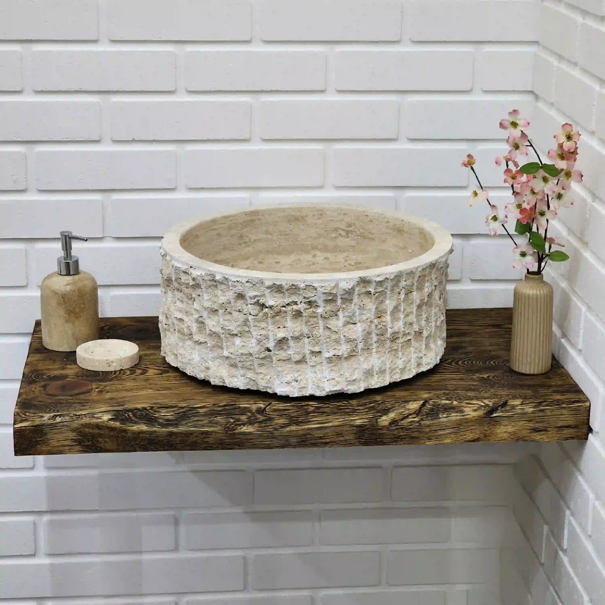 Rustic Bathroom Live Edge Vanities - Solid Wood Slab Vanity