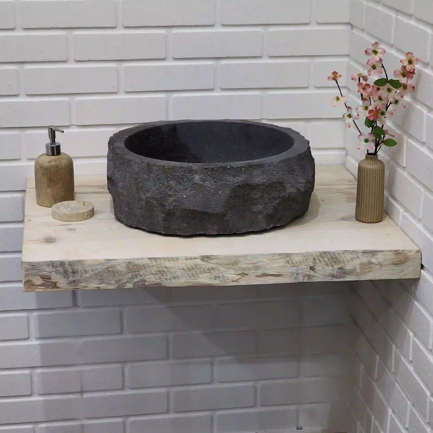 Rustic Bathroom Live Edge Vanities - Farmhouse Wood Slab Vanity