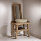 Zeige Bild Rustikale Badezimmerwaschtische - Handgefertigter schmaler Waschtisch aus Live Edge-Holz 3