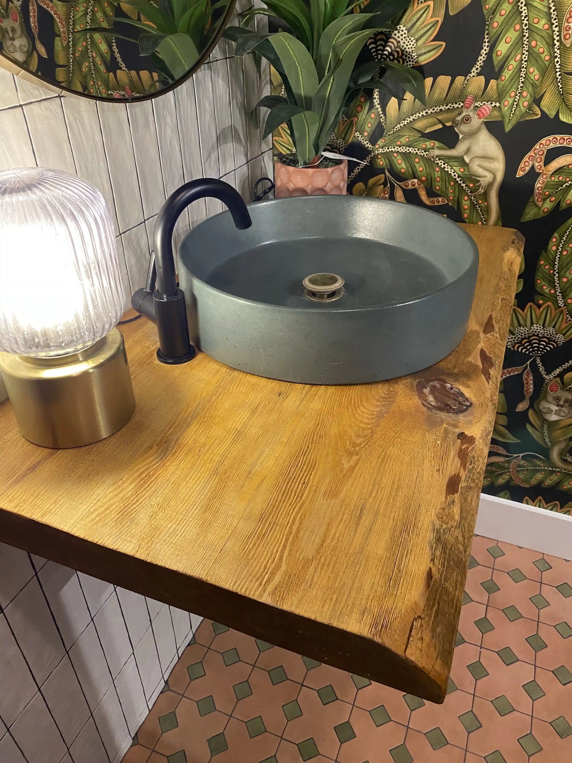 Rustic Bathroom Live Edge Vanities - Farmhouse Wood Slab Vanity