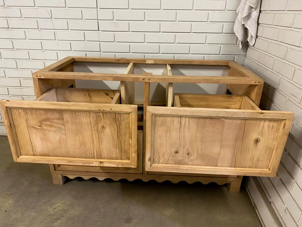 Rustic Bathroom Single or Double Sinks Vanity - Narrow Live Edge Wood (Kopya)