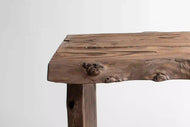 Rustic Bathroom Single or Double Sinks Vanity - Narrow Live Edge Wood