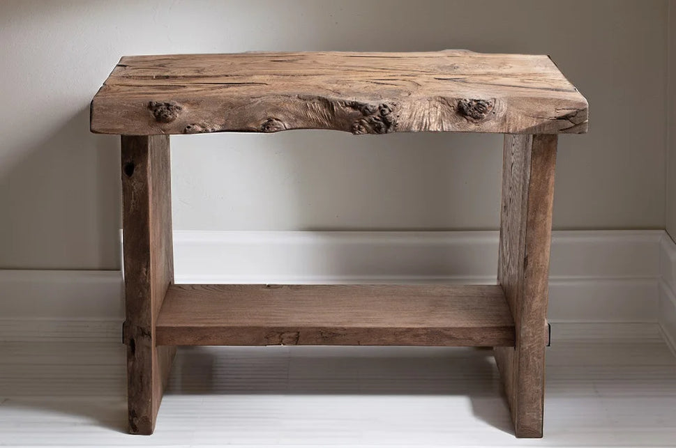 Rustic Bathroom Single or Double Sinks Vanity - Narrow Live Edge Wood