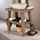 Zeige Bild Rustikale Badezimmerwaschtische - Handgefertigter schmaler Waschtisch aus Live Edge-Holz 2