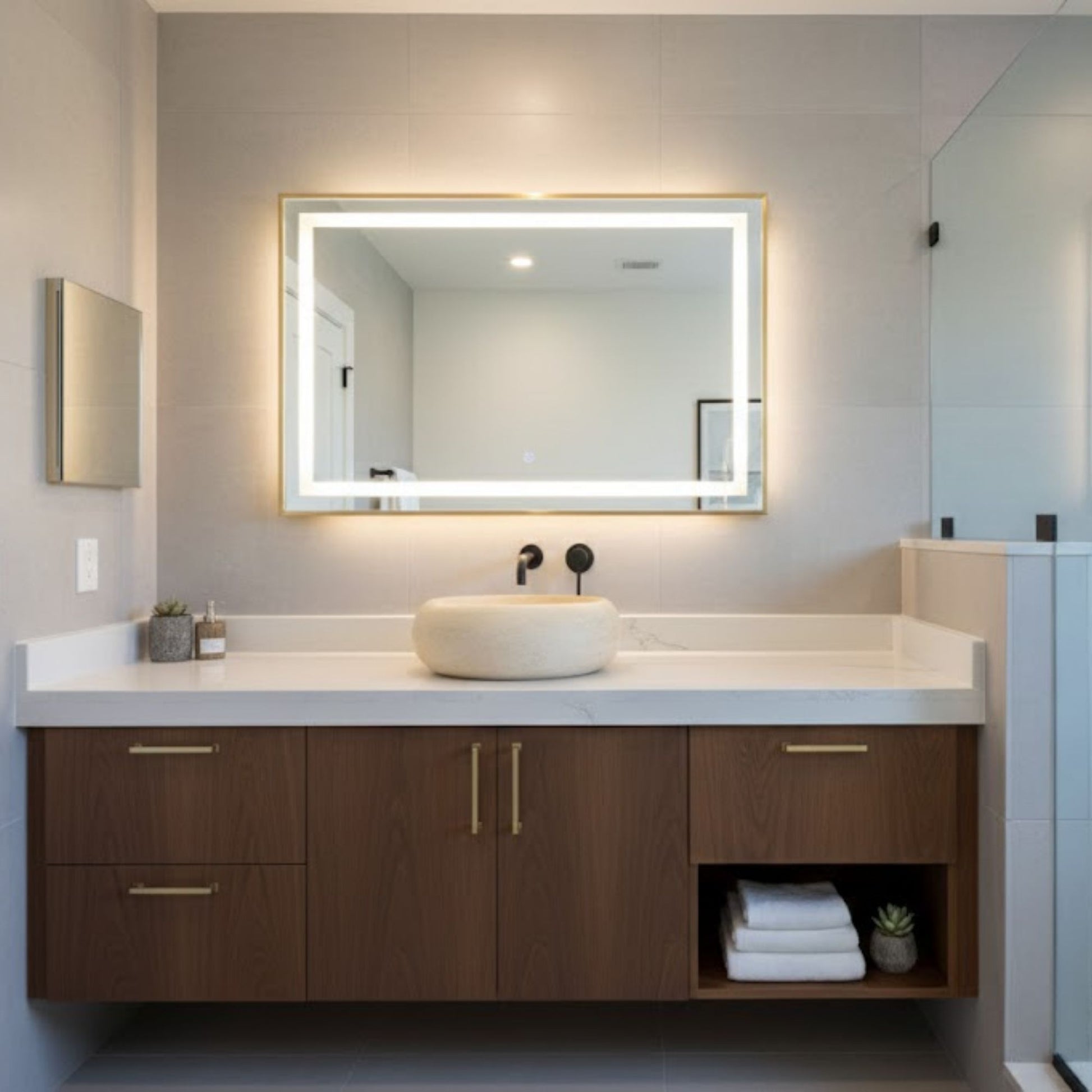 Hand-Carved Round Travertine Vessel Sink – Classic Circular Natural Stone Basin