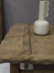 Rustic Coffee Table - Live edge solid brown top unique wooden