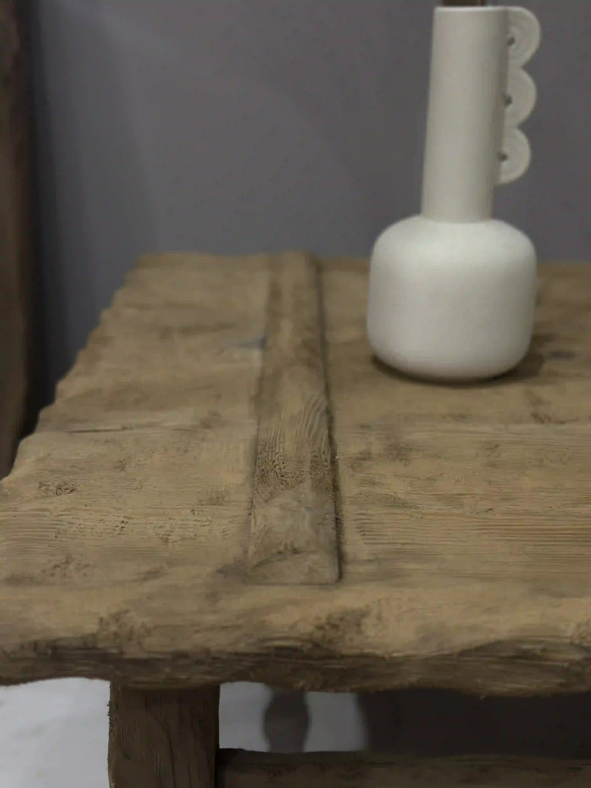 Rustic Coffee Table - Live edge solid brown top unique wooden