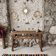 Rustic Entryway Wooden Console Table - Live Edge Wood Bench