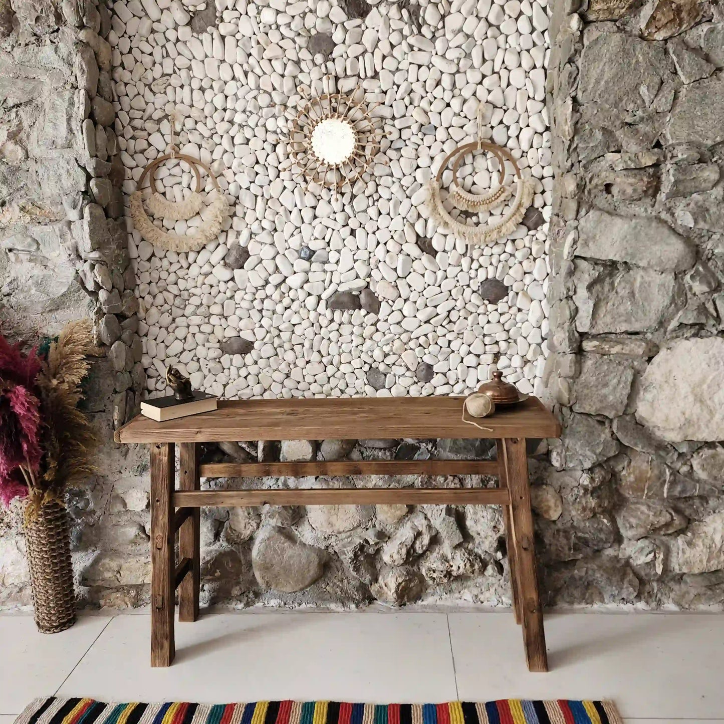 Rustic Entryway Wooden Console Table - Live Edge Wood Dresser