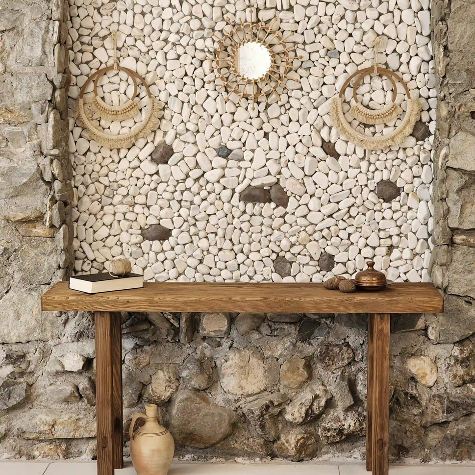 Rustic Entryway Wooden Console Table - Live Edge Wood Bench