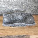 Switch Natural Grey Marble Vessel Sink - Hand-Carved Organic Wave Design 2 image