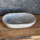 Switch Norhew Grey Limestone Vessel Sink - Honed Oval Silhouette 2 image