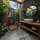 Switch Hand-Carved Oval Travertine Vessel Sink – Honed Cream Natural Stone Basin 2 image