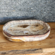 Norhew Exotic Onyx Stone Vessel Sink - Multi-Color Banded Design