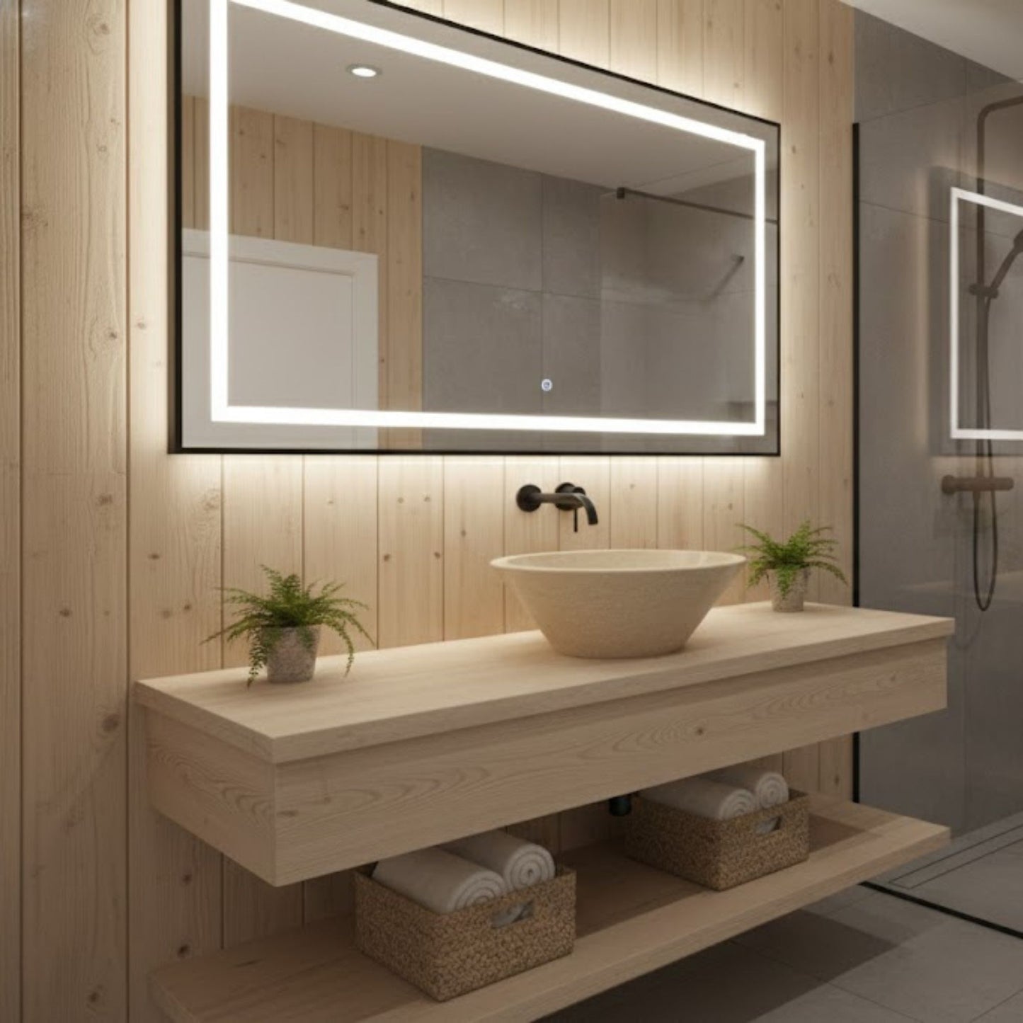 Hand-Carved Round Marble Vessel Sink – Polished Beige Natural Stone Basin