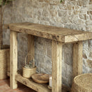 Switch Rustic Entryway Wooden Console Table - Live Edge Wood Bench 3 image