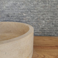 Travertine Vessel Sink - Split-Face Organic Stone Basin