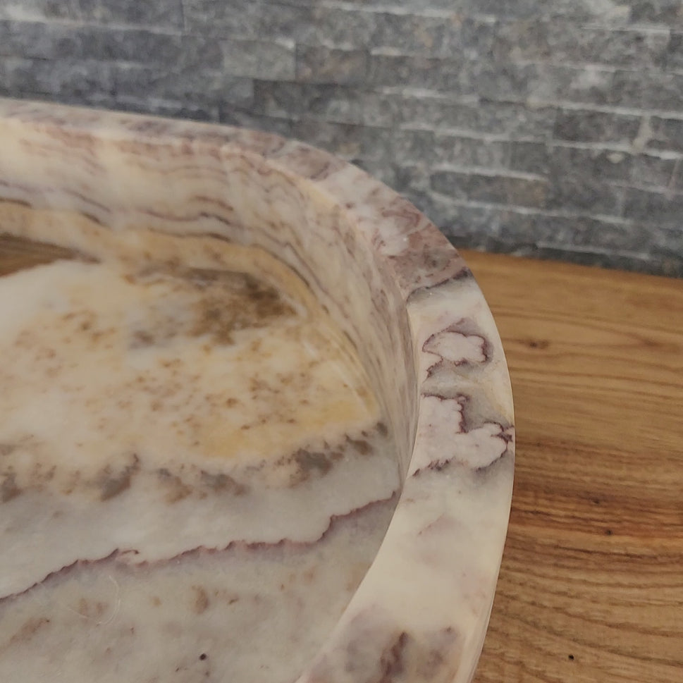 Norhew Exotic Onyx Stone Vessel Sink - Multi-Color Banded Design