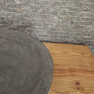 Switch Solid Basalt Oval Vessel Sink - Hand-Carved Black Volcanic Stone Basin 2 image