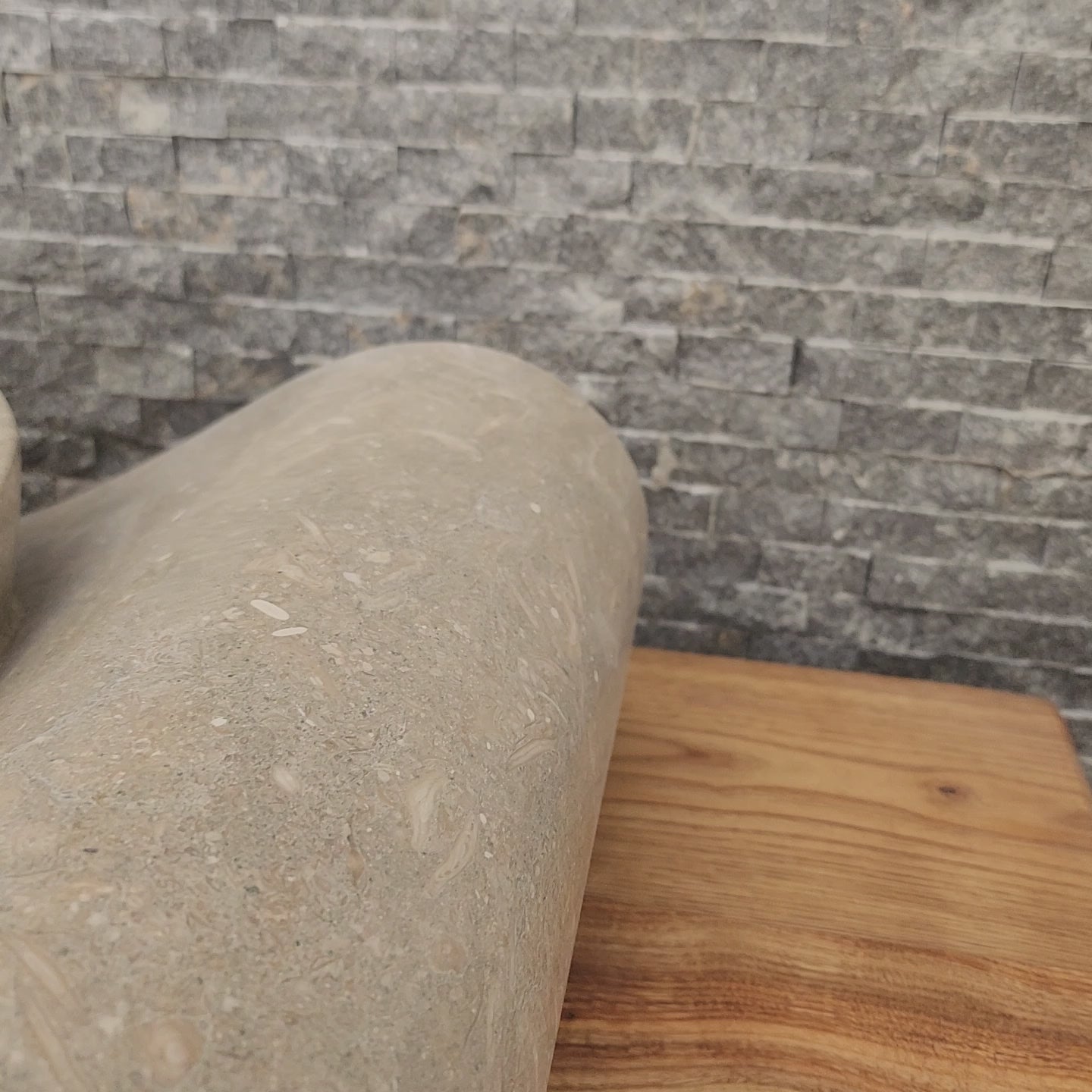 Asymmetrical Marble Scroll Vessel Sink - Hand-Carved Sculptural Basin