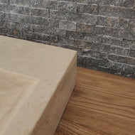 Norhew Modern Honed Travertine Sink - Square Design with Faucet Deck