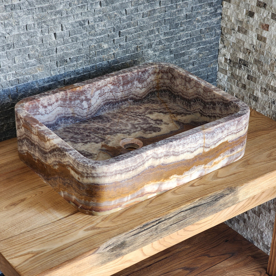 Norhew Rectangular Onyx Vessel Sink - Soft Rounded Corners