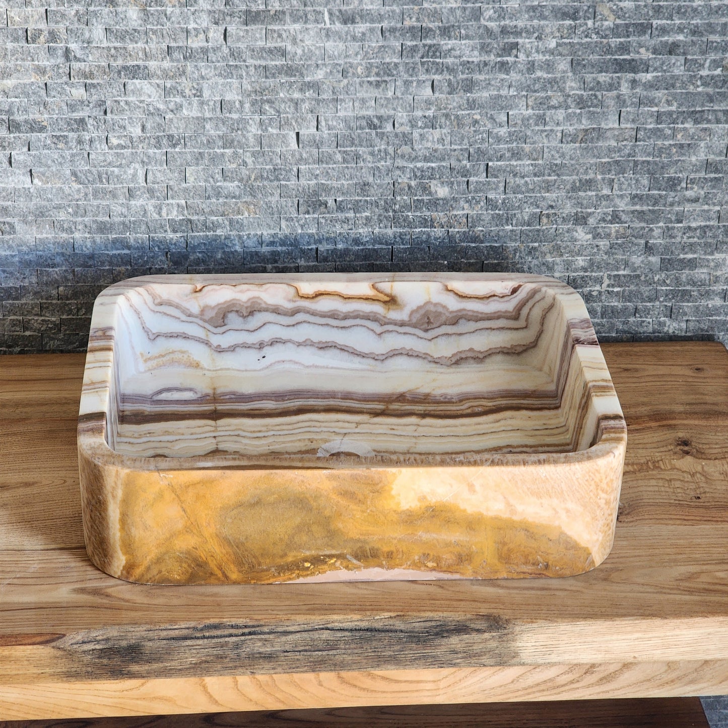 Norhew Rectangular Onyx Vessel Sink - Soft Rounded Corners