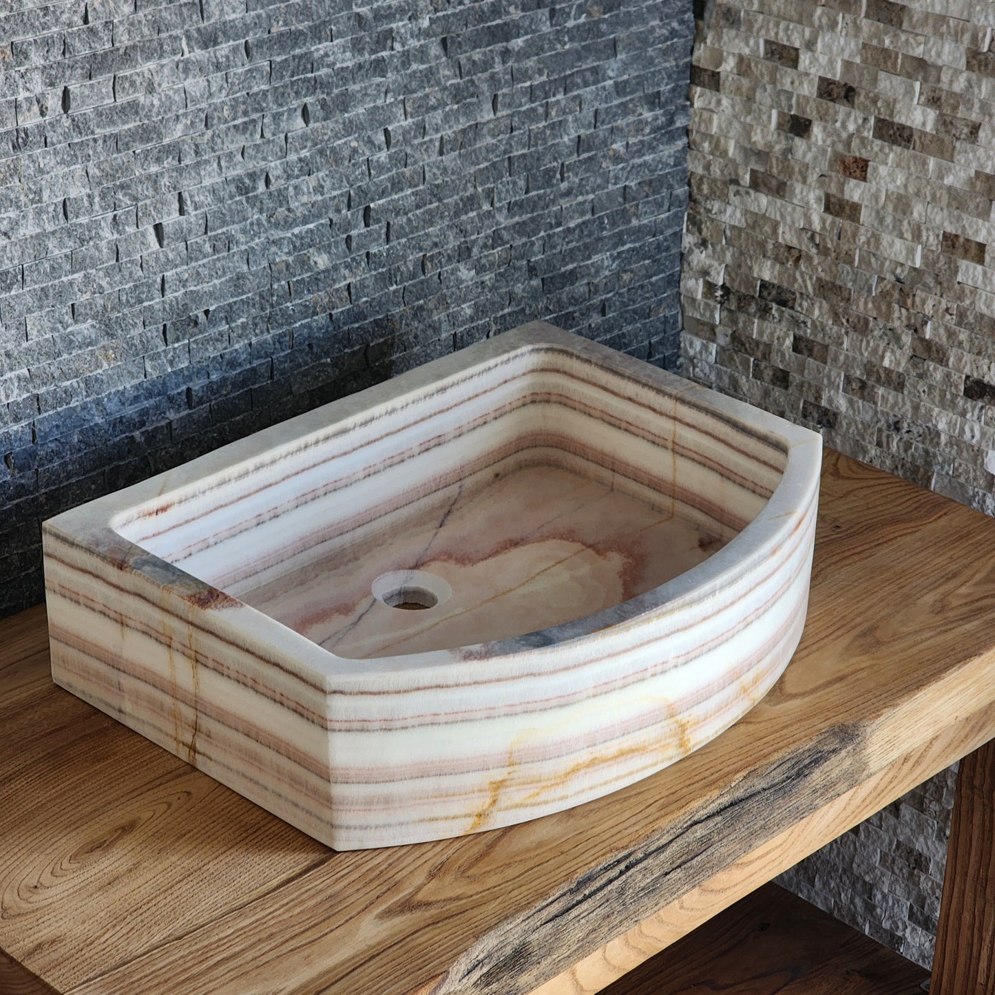 Norhew Rectangular Onyx Vessel Sink