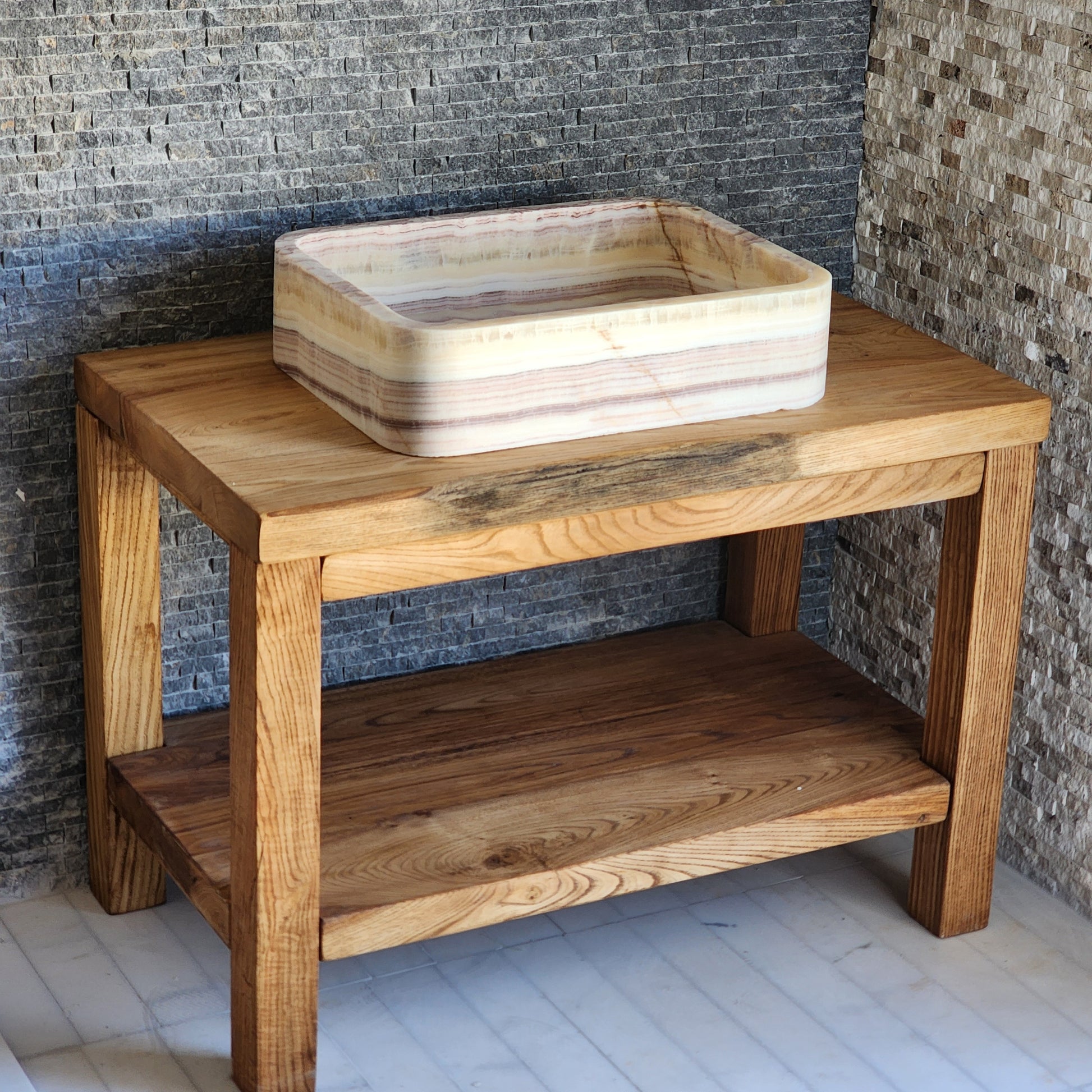 Norhew Rectangular Onyx Vessel Sink - Soft Rounded Corners