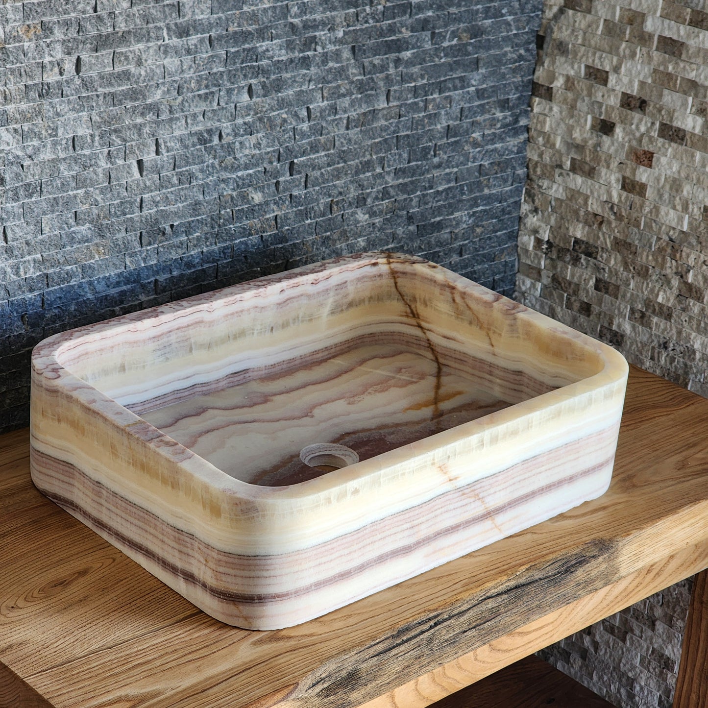Norhew Rectangular Onyx Vessel Sink - Soft Rounded Corners